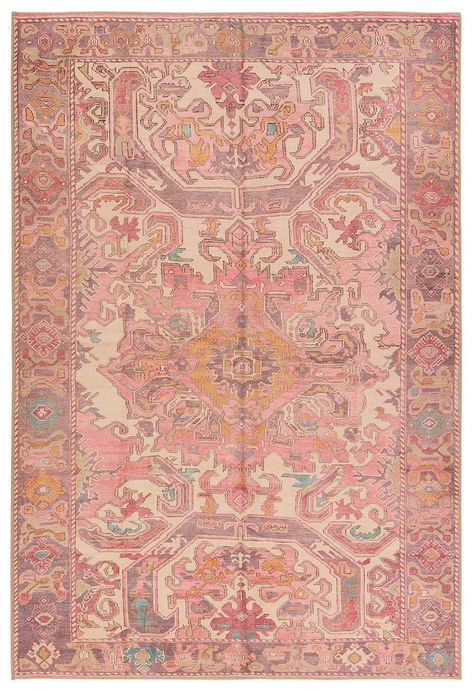 Garcia GAR05 Luxury Rug | Roger + Chris Jaipur Living, Turkish Traditional, Purple Area Rugs, Rug Direct, Pink Area Rug, Gold Cream, 8x10 Rugs, Antique Textiles, Pink Boho