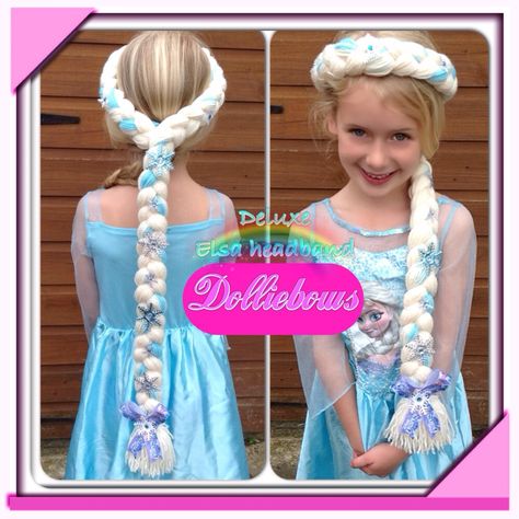 Diy Elsa Hair, Elsa Headband, Elsa Braid, Frozen Diy, Elsa Hair, Yarn Wig, Frozen Dress, Frozen Themed Birthday Party, Frozen Birthday Cake