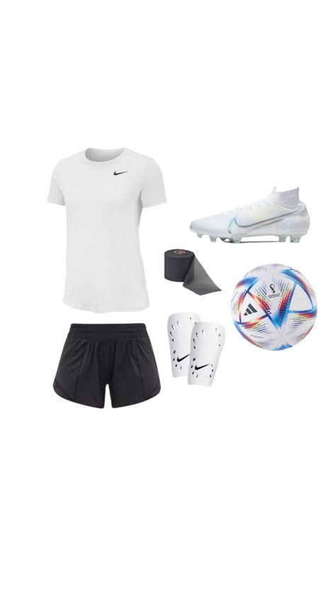 soccer!! ⚽️ Soccer Training Outfits, Football Training Outfit, Soccer Drip, Soccer Game Outfit, Soccer Fits, Soccer Game Outfits, Soccer Training Equipment, Soccer Hairstyles, Nike Fc