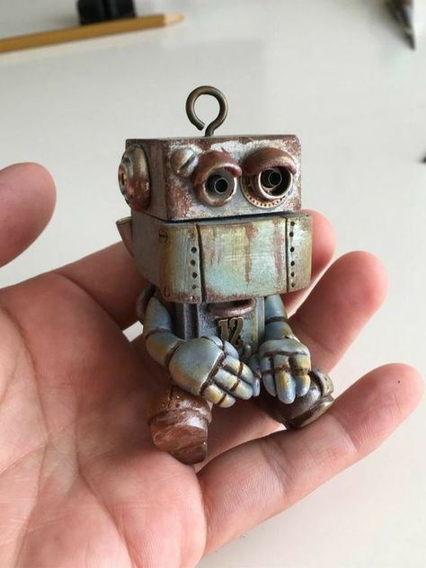 Steampunk Robots, Recycled Robot, Toy Robot, Metal Robot, Art Toys Design, Vintage Robots, Robot Sculpture, Retro Robot, Arte Robot