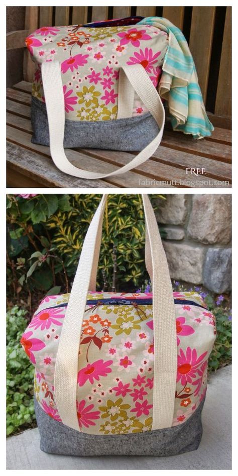 Ellie Travel Case Free Sewing Patterns | Fabric Art DIY Travel Pouch Pattern, Travel Bag Patterns To Sew Free, Overnight Bag Pattern, Duffel Bag Pattern, Weekender Bag Pattern, Fabric Art Diy, Kids Travel Bags, Sewing Tutorials Bags, Duffle Bag Patterns