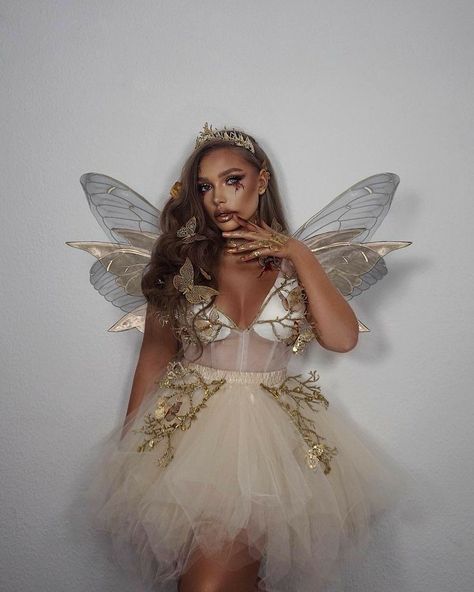 Look Halloween, Classy Halloween Costumes, Fairy Halloween Costumes, My First Halloween, Hot Halloween Outfits, Pretty Halloween Costumes, Golden Butterfly, Duo Halloween Costumes, Diy Kostüm