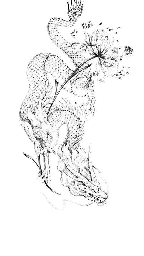 Tattoos Chinese Dragon, Chinese Dragon Wallpaper, Tattoos Chinese, Dragon Tattoo Stencil, Tattoos Ankle, Dragon Tattoo Back, Asian Dragon Tattoo, Dragon Tattoo Sketch, Small Dragon Tattoos