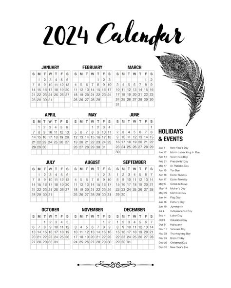 New Year - 2024 Annual Calendar With Holidays & Events for US Feel free to download, print, share without any copyright. Cheers Calendar With Holidays, 2024 Year, Year Calendar, Annual Calendar, Happy New Year 2024, Year 2024, Positive Change, Event Calendar, Holidays And Events