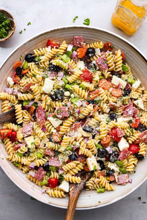 Italian Pasta Salad - The Recipe Critic Salad With Carbs, Suddenly Salad Pasta Salad, Pasta Side Salad Recipes, Pasta Salad Recipes For Two, Italian Style Pasta Salad, Cellentani Pasta Salad Recipes, Antipasto Pasta Salad Italian, Pasta Salad Dinner Ideas, Chopped Pasta Salad Recipes