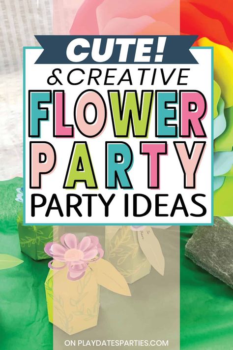 Looking for cute and easy flower party ideas? This simple flower birthday party is perfect for a flower themed girls birthday with flower party favors, giant paper flowers, and an easy flower party activity too! Flower Party Theme Decorations, Flower Birthday Party Activities, Flower Party Activities, Flower Party Games, Flower Bday Party Ideas, Flower Birthday Party Ideas, Flower Party Ideas, Flower Themed Birthday Party, Flower Party Favors