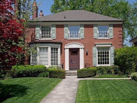 Brick farmhouse exterior