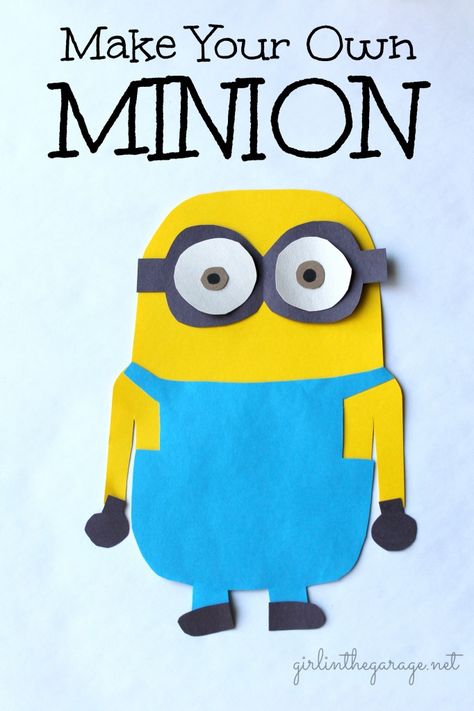 Make your own minion - great kids craft! Kids Birthday Crafts, Minion Craft, Minions Kids, Diy Minions, Minion Halloween, A Minion, Baby Shoes Pattern, Minion Birthday, Minion Party