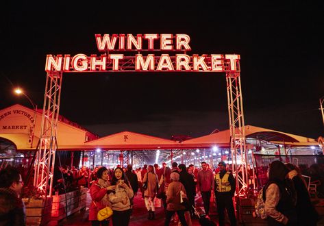 Winter Night Market Returns to Queen Victoria Market - Broadsheet Melbourne Winter, Winter Date Ideas, Queen Victoria Market, Flower Night, Visit Melbourne, Queen Vic, Didgeridoo, St Kilda, Night Market