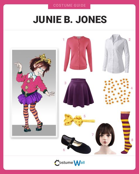 Explore the big new world dressed as Junie B Jones from the children’s book series Junie B. Jones. Junie B Jones Costume Diy, Junie B Jones Halloween Costume, Judy B Jones Costume, Junior B Jones Costume, June B Jones Costume, Backyardagins Costumes, Junie B Jones Costume Teacher, Judy B Jones, June B Jones