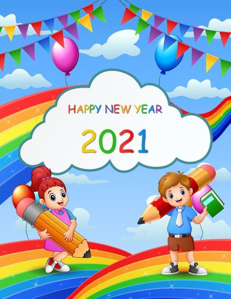 New Year School Poster Design, Happy New Year Chart Ideas For School, Preschool Designs, Happy New Year Background, Happy New Year Design, Back To School Crafts, New Year Wallpaper, New Years Poster, Christmas Calendar