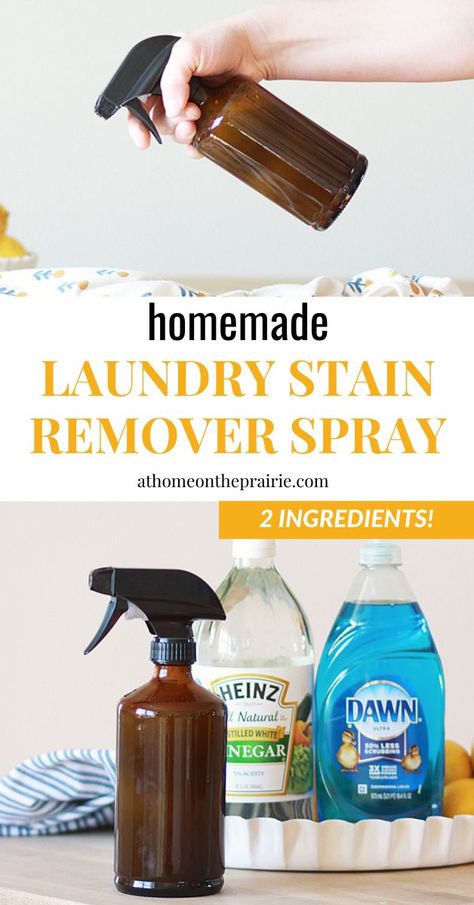 an amber spray bottle of laundry stain remover Diy Laundry Stain Remover, Homemade Stain Removers, Stain Remover Clothes, Diy Stain Remover, Stain Remover Spray, Homemade Cleaning Supplies, Laundry Stain Remover, Diy Staining, Stain On Clothes