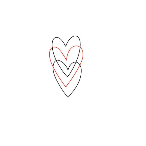 Line Art Tattoos Best Friends, Small Heart Stencil Tattoo, Minimalist Love Tattoo, Overlapping Heart Tattoo, Flaming Heart Tattoo Simple, Heart Line Art Simple, Minimalist Tattoo Heart, Linked Hearts Tattoo, Heart Tattoo Fine Line