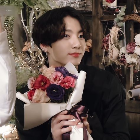 #Jungkook, #BTS, #BangTan, #ARMY, #Kpop Gif Taekook, Scene Gif, Baby Bouquet, Prince Royce, Cherry Flower, Lining Up, Flowers Gif, Flower Bucket, Rm Bts