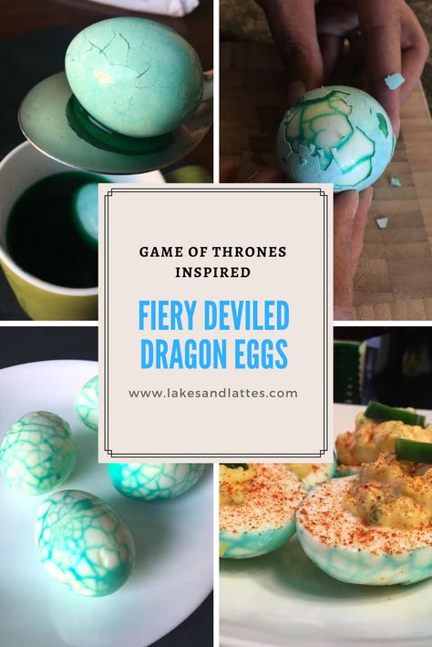 Deviled Dragon Eggs. Game of Thrones party food. Food Dragon, Colorful Meals, Garden Party Recipes, Game Of Thrones Party, Dragon Birthday Parties, Fantasy Party, Dragon Eggs, Got Party, Dragon Birthday