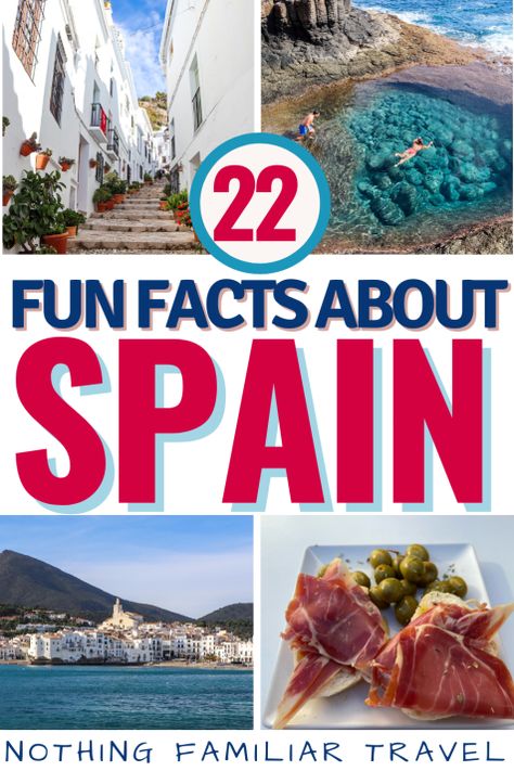 Facts About Spain Fun Facts About Spain, Facts About Spain, All About Spain, Backpacking Spain, Learn Spanish Online, Spain Aesthetic, Spain Culture, Food And Culture, Spain Travel Guide