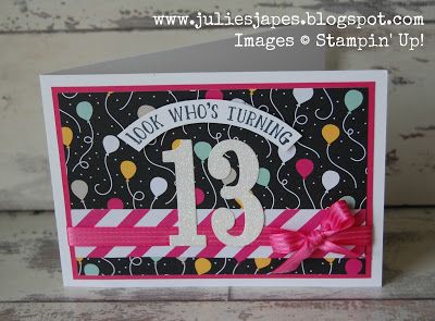 Happy 13th Birthday Stampin Up Birthday Cards, Happy 13th Birthday, 21st Birthday Cards, Homemade Birthday Cards, Creative Card, Girl Birthday Cards, Making Greeting Cards, Milestone Cards, Birthday Numbers