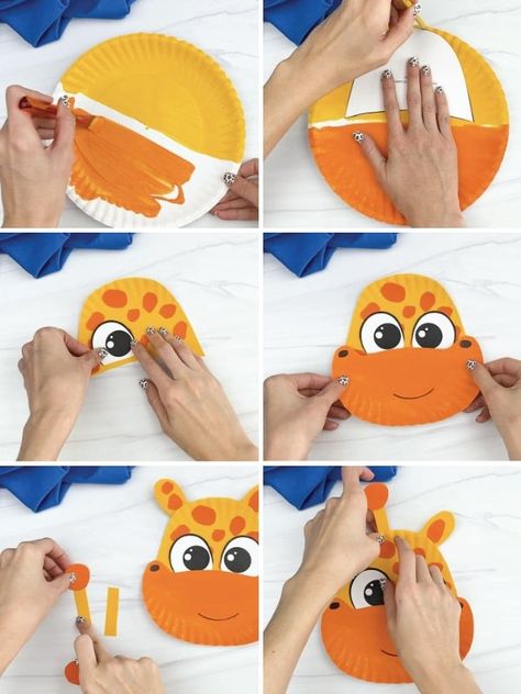 Paper Plate Giraffe, Giraffe Template, Giraffe Craft, Giraffe Crafts, Paper Plate Craft, Giraffe Head, Paper Plate Crafts, Plate Crafts, Class Projects