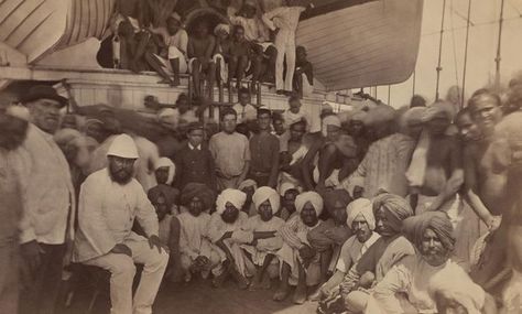 British Guiana Indentured Servants bound for Guyana by Gaiutra Bahadur (fr Andrew Jeffrey's photos) Indentured Labourers, Middle Passage, Indentured Servants, Object Reference, British Guiana, Word Of The Week, Colonial Life, Port Of Spain, Muse Art