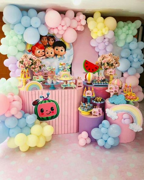 Hermione Birthday, Cocomelon 2, Festa Cocomelon, Balloon Birthday Themes, Kids Birthday Party Cake, Baby Birthday Party Theme, Coco Melon