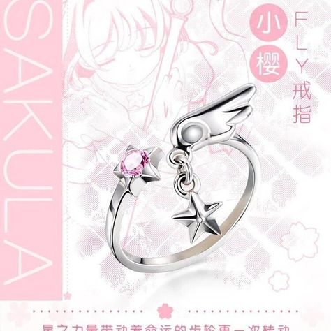 Card Captor Sakura Sterling Silver Ring, Clow Card, Sakura Magic Circle, Sakura Sealing Wand, Cosplay, Sakura Wand, Kinomoto Sakura Ring ----The Ring Details---- * Gem Stone: Simulated Cubic Zirconia  * Gem Stone Size: 3x3mm. * Side Stone:  Cubic Zirconia * Material: Gold Plated  * Want to know more details? Please contact me. ----Others Information---- ✦It is my honor to design ring for you :) I accept custom making service.Please contact me if you need it.  ✦Please allow 2-3 weeks for manufact Sakura Magic Circle, Sakura Ring, Cosplay Sakura, Sakura Anime, Sakura Card Captor, Card Captor Sakura, Sakura Card, Magical Jewelry, Card Captor