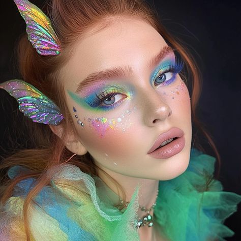 Fairy Makeup 13 Magical Ideas for an Enchanting Look - Chic Women Life All What you need about your life Fairy Like Makeup, Nature Fairy Makeup, Fairy Makeup Looks, Fairy Makeup Ideas, Faerie Makeup, Tuck Everlasting, Top Anti Aging Products, Cute Halloween Makeup, Festival Costume