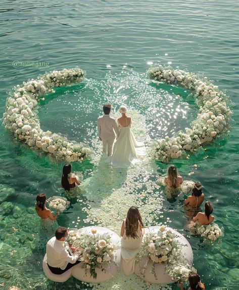 Wedding In Water, Underwater Wedding, Beach Wedding Coral, Small Beach Weddings, Dream Marriage, Simple Beach Wedding, Casual Beach Wedding, Oceanfront Wedding, Dream Beach Wedding