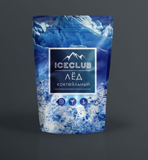 Logo and Packaging Design for "Ice Club" on Behance Ice Packaging Design, Ice Cube Packaging Design, Ice Cup Design, Ice Logo Design, Ice Packaging, Ice Club, Wine Shop Interior, Fruit Juice Packaging, Water Bottle Label Design