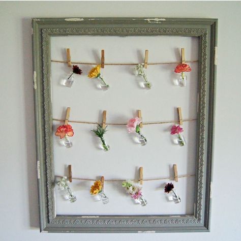 Hanging Bud Vases, Everyday Magic, Jar Art, Diy Plant Hanger, Vase Crafts, Plant Ideas, Old Frames, First Day Of Spring, Craft Markets