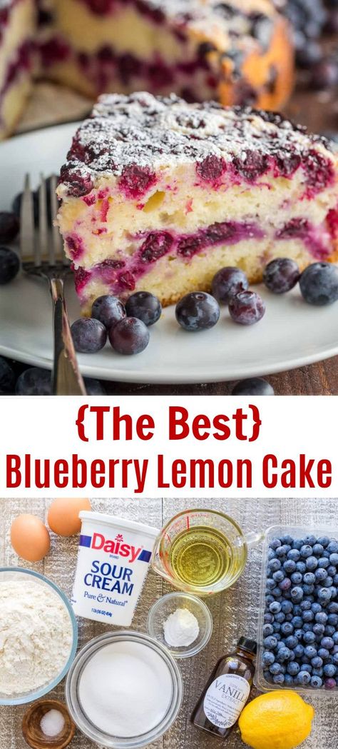 This Blueberry Lemon Cake is loaded with 1 pound of blueberries and every bite has sweet pops of juicy blueberry and fresh lemon flavor. It’s not too sweet and not too tangy, but just right. This is my favorite tea or coffee blueberry cake and it’s easy, easy! It is moist, fluffy, and tastes like a decadent Blueberry Muffin from a fancy bakery. Bite into this while it’s still a little warm and you’ll have no words, only sound effects… mmm! #blueberrylemoncake #coffe Blueberry And White Chocolate Cake, Fancy Bakery, Blueberry Cake Recipe, Blueberry Lemon Cake Recipe, Natashas Kitchen, Lemon Blueberry Bundt Cake, Lemon Blueberry Cake, Blueberry Cake Recipes, Blueberry Lemon Cake