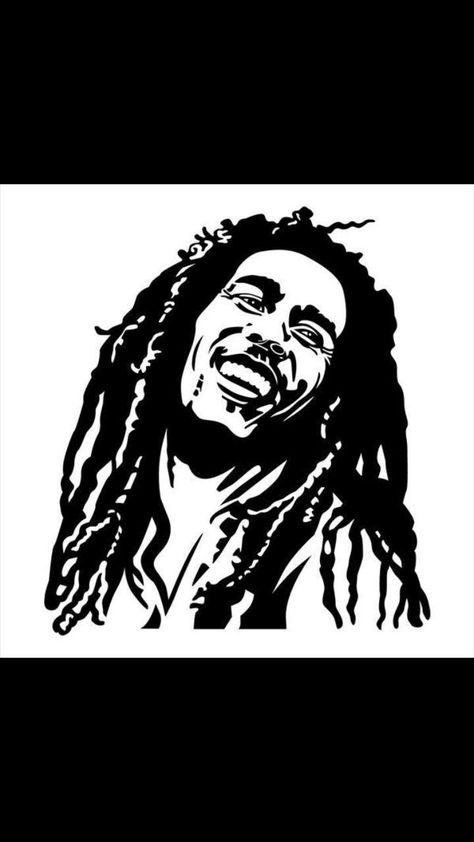 Bob Marley Desenho, Bob Marley Stencil, Bob Marley Silhouette, Jamaican Clothing, Dark Disney Art, Black Stencil, Simple Wall Paintings, Tupac Art, Celebrity Art Portraits