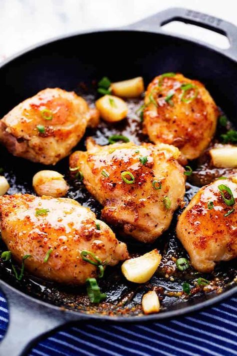 Honey Dijon Garlic Chicken Chicken Thigh Fillet Recipes, Chicken Thigh Fillets, Fillet Recipes, Honey Mustard Chicken Thighs, Honey Dijon Chicken, Chicken Breast Crockpot Recipes, Crockpot Chicken Breast, Dijon Chicken, Recipe Using Chicken