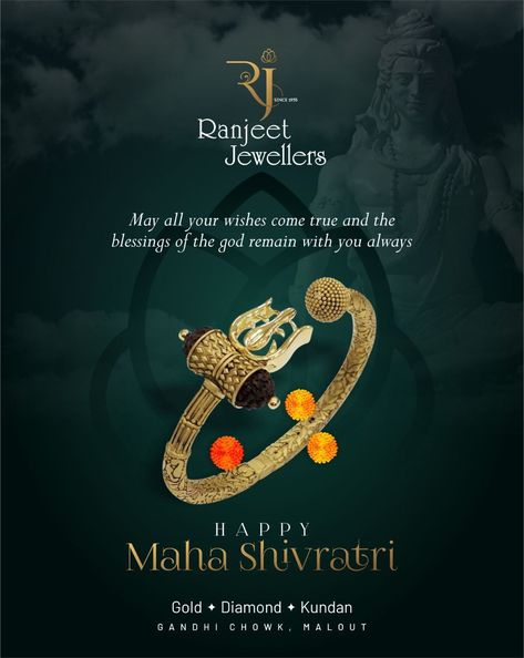 Shivratri Jewellery Ads, Happy Maha Shivaratri, Happy Maha Shivratri, Maha Shivratri, Creative Poster, Jewelry Ads, Jewelry Post, Creative Poster Design, Jewellery Ideas