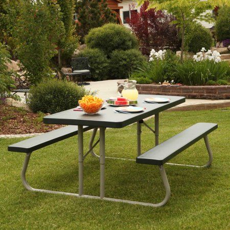 Lifetime 6' Picnic Table, Green, 22123 Outdoor Eating Spaces, Folding Picnic Table Bench, Foldable Picnic Table, Picnic Table Bench, Kids Picnic Table, Kids Picnic, Folding Picnic Table, Picnic Style, Backyard Furniture