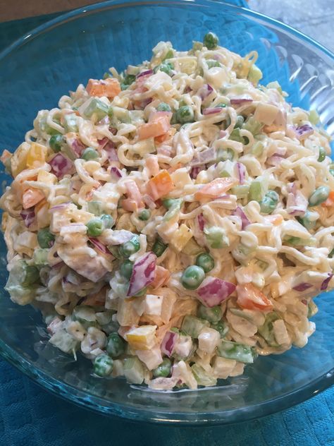 Ramen Noodle Pasta Salad, Cooked Ramen Noodle Salad, Creek Salad Recipes, Ramon Noodles Salad, Tuna Ramen Noodles Recipe, Ramen Salad Recipes, Roman Noodle Salad, Ramen Noodle Salad Recipes, Ramen Pasta Salad