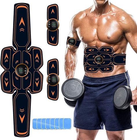 UMATE EMS Muscle Stimulator, Ab Stimulator Belt, Waist Trainer for Woman/Man, Abs Workout Equiptment for Your Home Gym Exercise Gear for Abdomen/Arm/Leg Black Gym Workouts Machines, Ab Trainer, Muscle Abdominal, Home Gym Exercises, Workout Belt, Abs Training, Muscle Stimulator, Muscle Training, Strong Muscles