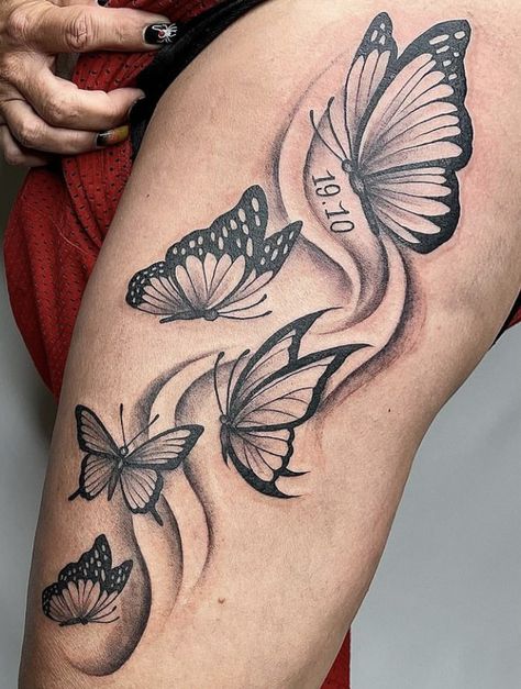 Butterfly Tattoo On Leg For Women, Diane Tattoo, Butterfly Leg Tattoo, Diana Tattoo, Butterfly Leg Tattoos, Ankle Tattoo Ideas, Brother And Sister Tattoo Ideas, First Tattoo Ideas, Sister Tattoo Ideas