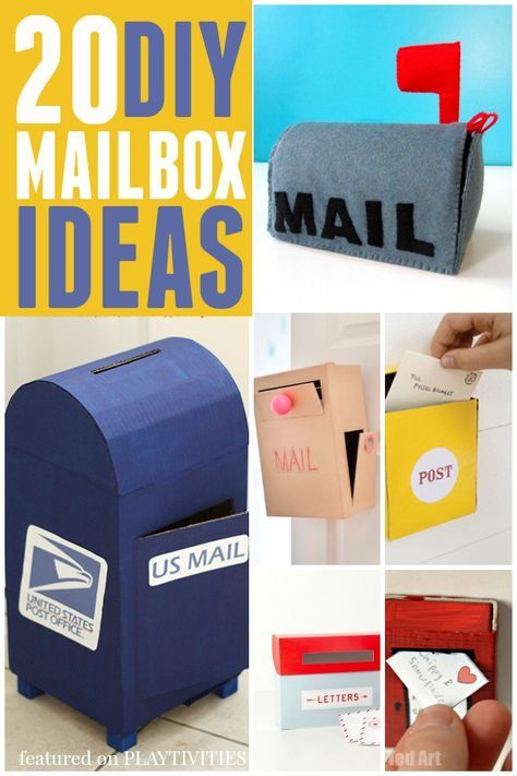 20 Mailbox ideas for kids. Perfect for pretend play and valentine's boxes. Usps Mailbox Valentine Box Ideas, Mailbox Valentine Box Ideas, Cute Mailbox, Kids Mailbox, Valentine's Boxes, Diy Mail, Mailbox Ideas, Diy Mailbox, Valentine Boxes