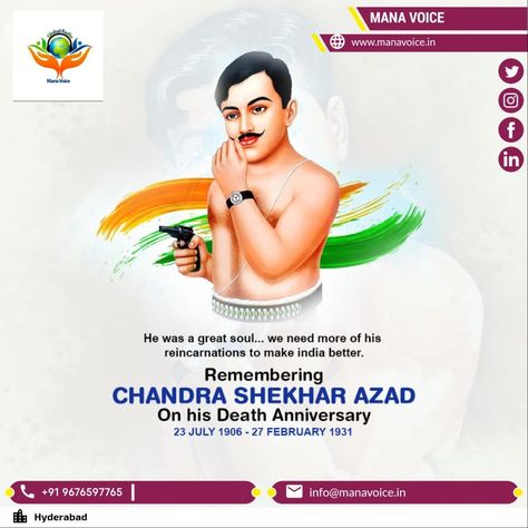 Chandra Sekhar Azad #ManaVoice #ManaVoiceFamily #ManaVoiceTeam #manavoice_in Chandra Sekhar Azad, Chandra Shekhar Azad, Chandra Shekhar, 26 January, School Wall Art, Cricket Wallpapers, The Voice, Wallpapers, Wall Art