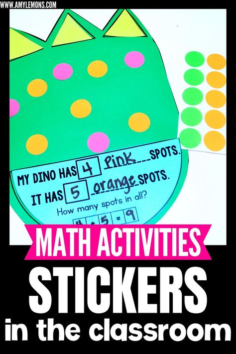 Use creative sticker activities for kids to enhance their math skills! This blog post shares how to use kids' sticker activities as math visual aids. Learn to compare numbers, solve word problems, and model equations with these engaging math manipulatives for elementary students. Perfect for hands-on math activities, these teaching aids make learning interactive and fun. Maths Problem Solving Activities, Elementary Math Manipulatives, Ways To Use Stickers, Math Manipulative Organization, Teaching Aids For Maths, Hands On Math Activities, Math Manipulative Labels, Algebra Manipulatives, Sticker Activities