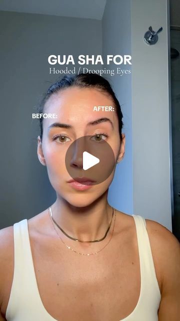 Gua Sha For Eye Lift, Gua Sha For Droopy Eyelids, Hooded Eye Face Yoga, Hooded Eyes Gua Sha, Gua Sha Eyebrow Lift, Facial Massage For Hooded Eyes, Daily Gua Sha Routine, How To Use Gua Sha For Jawline, Gua Sha Hooded Eyes