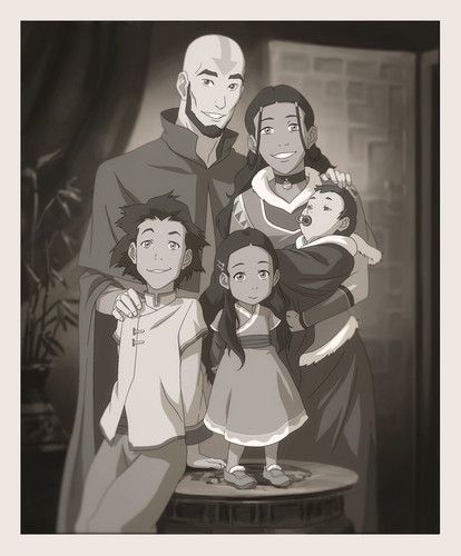 Avatar: The Last Airbender Photo: Aang and Katara's family portrait Avatar Storyboard, Avatar Cosplay, Asami Sato, Avatar: The Last Airbender, Avatar Series, Korra Avatar, The Last Avatar, The Legend Of Korra, Avatar The Last Airbender Art