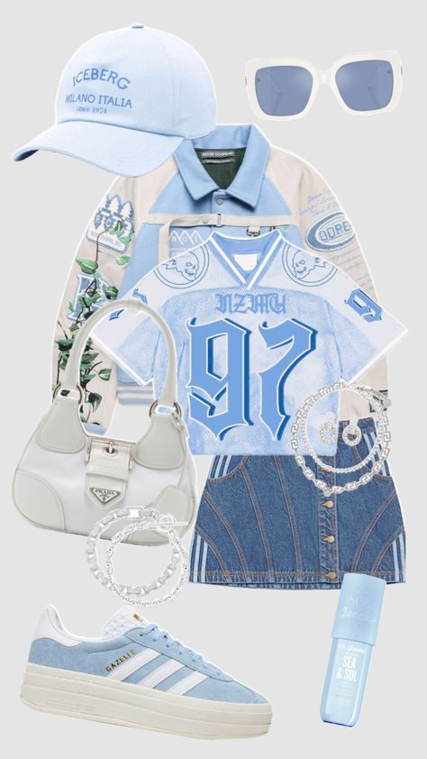 Outfit Inspo! #outfitinspo #outfit #outfitideas #y2k #y2kaesthetic #preppy #citygirl #school #cutefit #fashion #fashioninspo #aesthetic #aestheticgirl #summer #white #blueaesthetic #blue #trendy #fyp Jeans Skirt Outfit, Outfit Ideas Concert, Street Style Outfits Casual, Skirt Outfit Ideas, Gala Outfit, Clueless Outfits, Fasion Outfits, Brown Jeans, Jeans Skirt