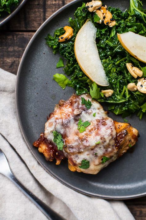 Balsamic Fig Glazed Chicken — Foraged Dish Slow Carb, Balsamic Chicken, Glazed Chicken, Fig Jam, Provolone Cheese, The Sauce, Find You, Winter Food, You Never Know