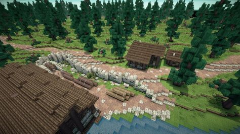 retaining wall Minecraft Retaining Wall, Minecraft Random, Minecraft Aesthetics, Minecraft Building Guide, Play Minecraft, Log Wall, Minecraft Medieval, Minecraft Inspiration, Minecraft City