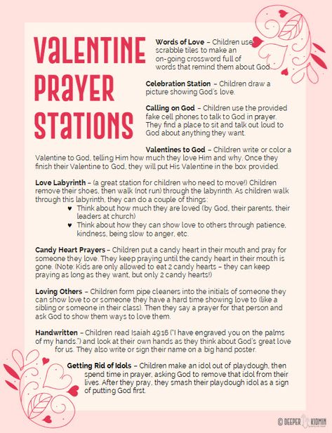 Gods Love Valentine Ideas, Valentine Devotions For Kids, February Sunday School Lessons For Kids, Valentines Banquet Ideas Church, Christian Valentine Ideas, Christian Valentines Party, Prayer Station Ideas, Ash Wednesday Prayer, Interactive Prayer Stations