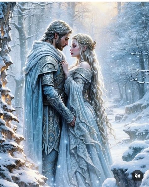 Elven Couple, Couple Artwork, Image Couple, Magic Dress, Fantasy Couples, Dream Symbols, Knight In Shining Armor, Fantasy Pictures, Fantasy Gowns