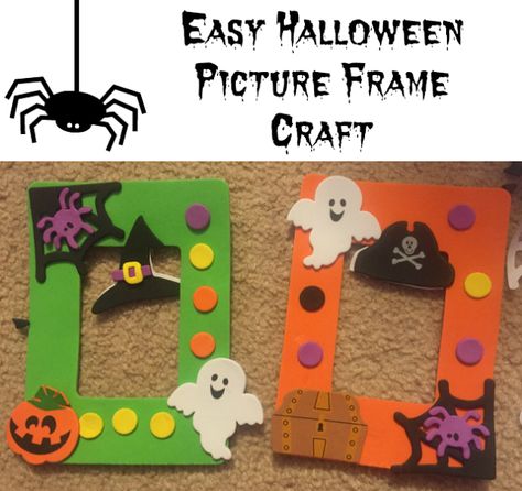 Easy Halloween Picture Frame Craft thanks to @orientaltrading #ad Halloween Picture Frame Craft, Halloween Picture Frame Ideas, Diy Halloween Picture Frames, Diy Halloween Pictures, Daisy Crafts, Halloween Photo Frames, Halloween Picture Frames, Halloween Handprint, Photo Frame Diy