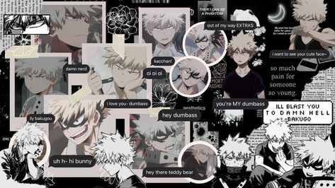 Aesthetic Anime Collage, Bakugou Katsuki Aesthetic, Anime Collage Wallpaper, Katsuki Aesthetic, Aesthetic Wallpaper Computer, Anime Collage, Aesthetic Laptop, Wallpaper Computer, Collage Wallpaper