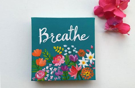 Bible Calligraphy, Breathe Sign, Canvas Painting Quotes, Beautiful Acrylic Painting, Acrylic Ideas, Canvas Art Quotes, Small Canvas Paintings, Simple Canvas Paintings, Bohemian Vibes